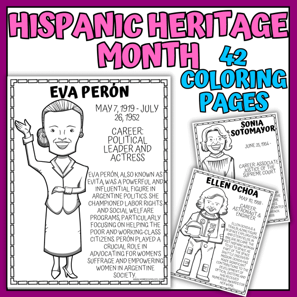 Hispanic Heritage Coloring Pages & Posters