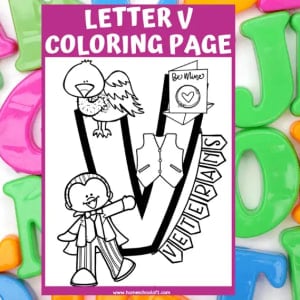 Letter V Coloring Page