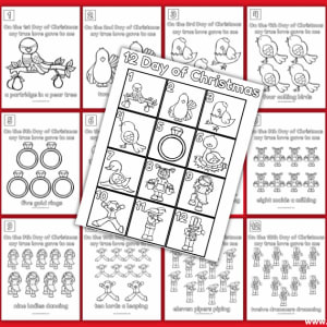 12 Days of Christmas Coloring