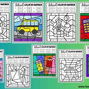 Back to School Color By Number