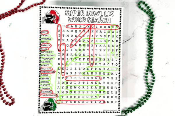 Super Bowl Word Search