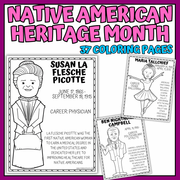Native American Heritage Coloring Pages & Posters