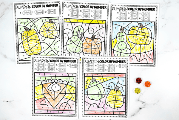 Pumpkin color by number